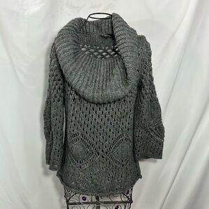 etoile isabel marant grey cowl neck crochet sweater size 2